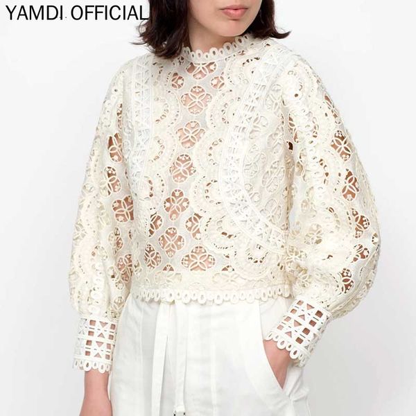 yamdi autumn winter blouse women vintage elegant woman solid white hollow out lace puff sleeve chic boho shirt
yamdi autumn winter blouse women vintage elegant woman solid white hollow out lace puff sleeve chic boho shirt