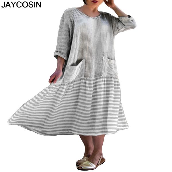 jaycosin large size women dress o-neck solid patchwork striped full sleeve cotton and linen pocket long dress vestido 5xl, Black;gray
jaycosin large size women dress o-neck solid patchwork striped full sleeve cotton and linen pocket long dress vestido 5xl, Black;gray
