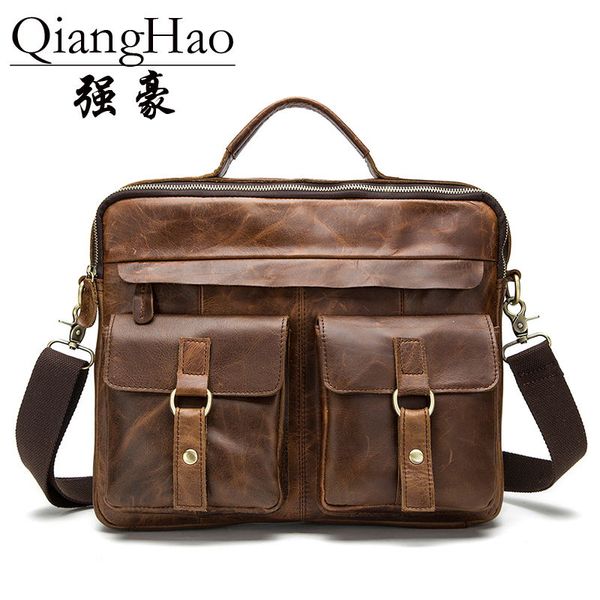 qianghao 100% genuine leather bag business men bags laptote briefcases crossbody bags shoulder handbag men's messenger bag
qianghao 100% genuine leather bag business men bags laptote briefcases crossbody bags shoulder handbag men's messenger bag