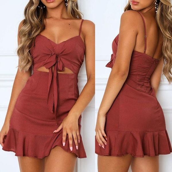 mini dress summer red ruffles solid beach dresses female v-neck bow belt spaghetti strap pleated dress jurk dames ju6, Black;gray
mini dress summer red ruffles solid beach dresses female v-neck bow belt spaghetti strap pleated dress jurk dames ju6, Black;gray