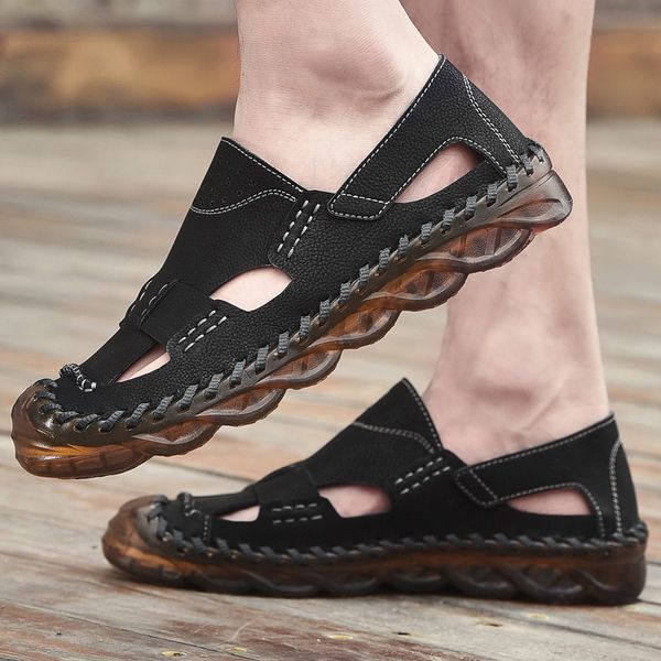 casual italian style sandals men genuine leather summer strap water handmade sewing breathable fashion designer flat shoes men, Black
casual italian style sandals men genuine leather summer strap water handmade sewing breathable fashion designer flat shoes men, Black