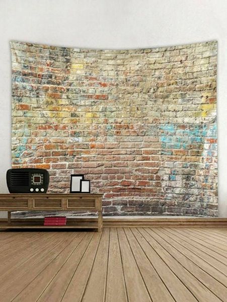 stone brick tapestry art wall hanging college dorm decoration bedspread throw outer window garden scenery tapestry home decor