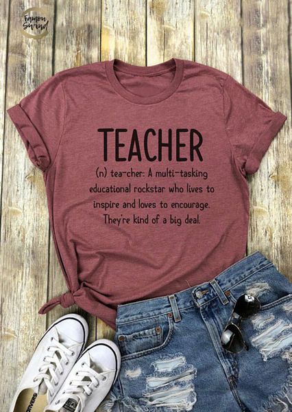 women t-shirt teacher letter print t shirt o-neck short sleeve t-shirt female casual cameo brown tee ladies t shirt, White
women t-shirt teacher letter print t shirt o-neck short sleeve t-shirt female casual cameo brown tee ladies t shirt, White