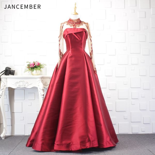 jancember luxury long sleeve evening dress beading crystal pattern simple high-neck chapel train a-line new robe soiree longue, White;black
jancember luxury long sleeve evening dress beading crystal pattern simple high-neck chapel train a-line new robe soiree longue, White;black