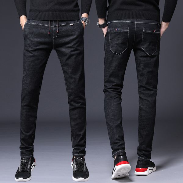 korean version of the trend loose waist jeans men slimming small pants men's soil spring and autumn handsome black cow pants, Blue
korean version of the trend loose waist jeans men slimming small pants men's soil spring and autumn handsome black cow pants, Blue
