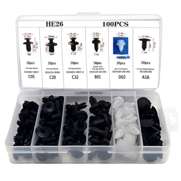 100pcs fits for car body fender bumper clip retainer assortment high performance perfect replacement
100pcs fits for car body fender bumper clip retainer assortment high performance perfect replacement