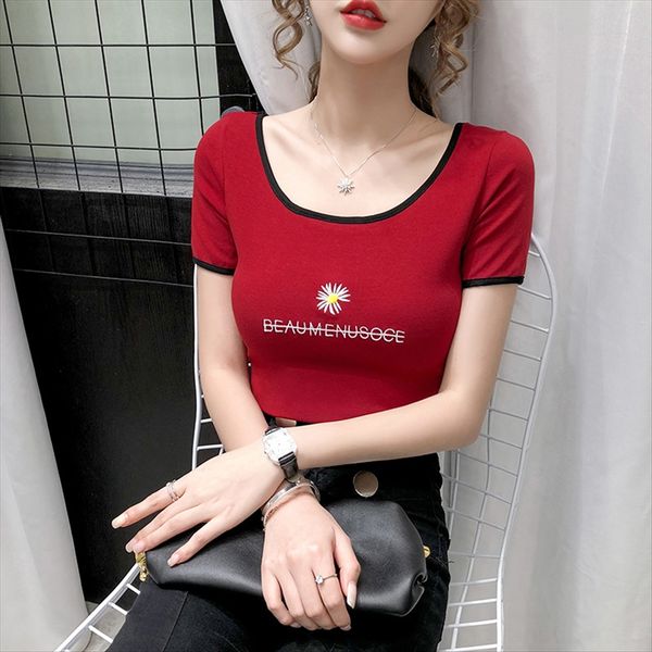 navel daisy women's short sleeve 2020 embroidery flower simple round collar t-shirt embroidery short sleeve t-shirt, White
navel daisy women's short sleeve 2020 embroidery flower simple round collar t-shirt embroidery short sleeve t-shirt, White