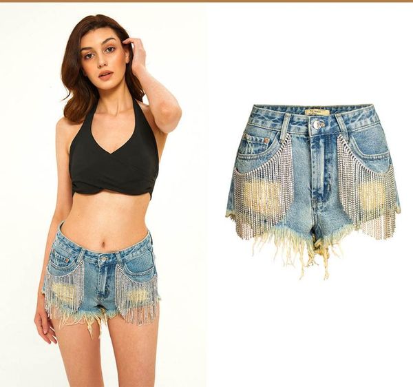 summer nightclub female jeans shorts tassled hip wide leg diamond chain jeans women distressed plus size, Blue
summer nightclub female jeans shorts tassled hip wide leg diamond chain jeans women distressed plus size, Blue