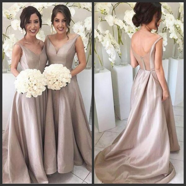 simple bridesmaid dresses custom made different color v neck chiffon backless sheer tulle wedding guest gowns maid of honor dresses, White;pink
simple bridesmaid dresses custom made different color v neck chiffon backless sheer tulle wedding guest gowns maid of honor dresses, White;pink
