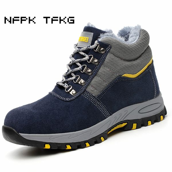 big size men casual steel toe cap working safety winter warm fur shoes soft leather platform ankle snow tooling security boots, Black
big size men casual steel toe cap working safety winter warm fur shoes soft leather platform ankle snow tooling security boots, Black