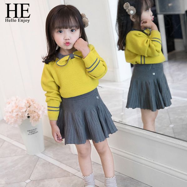he hello enjoy toddler girl clothes fashion fall boutique kids clothing knit pullover sweater+pleated skirt sets winter costume y190518, White
he hello enjoy toddler girl clothes fashion fall boutique kids clothing knit pullover sweater+pleated skirt sets winter costume y190518, White