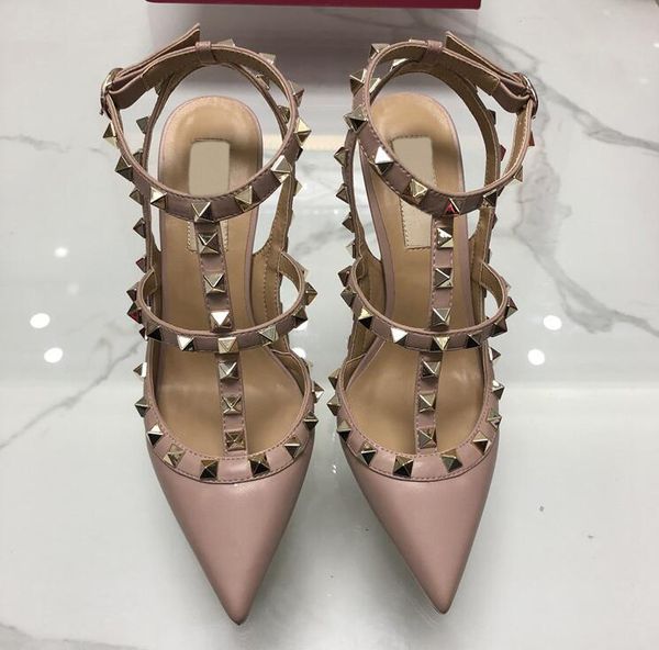 designer pointed patent leather rivets sandals women studded strappy dress shoes sandals, Black
designer pointed patent leather rivets sandals women studded strappy dress shoes sandals, Black