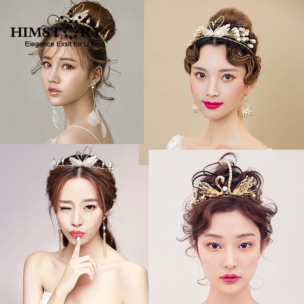 himstory new baroque bridal tiara swan crown wedding hair accessories gorgeous bride princess headwear imitation pearls hairwear, White;golden
himstory new baroque bridal tiara swan crown wedding hair accessories gorgeous bride princess headwear imitation pearls hairwear, White;golden
