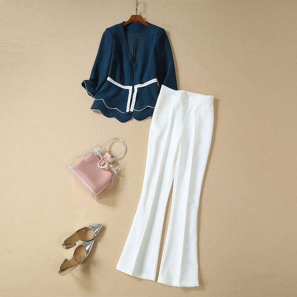 european and american women's clothing autumn 2019 new style three-quarter sleeve v-neck coat the horn trousers fashion suits, White
european and american women's clothing autumn 2019 new style three-quarter sleeve v-neck coat the horn trousers fashion suits, White