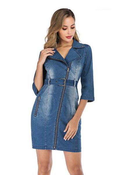 ladies work dress autumn female jean vintage dress women lapel neck with zipper dresses casual, Black;gray
ladies work dress autumn female jean vintage dress women lapel neck with zipper dresses casual, Black;gray