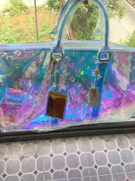 transparent pvc style mens 50cm designer travel luggage bags men totes keepall leather handbag duffle bag brand fashion luxury, Blue;gray
transparent pvc style mens 50cm designer travel luggage bags men totes keepall leather handbag duffle bag brand fashion luxury, Blue;gray