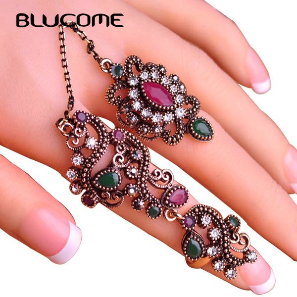 blucome new arrival adjustable turkish two finger rings for party women red resin hollow out flower vintage ring anel jewelry, Silver
blucome new arrival adjustable turkish two finger rings for party women red resin hollow out flower vintage ring anel jewelry, Silver