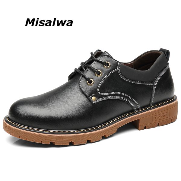 misalwa autumn winter men casual leather shoes thick sole split leather lace-up men flats traditional wear-resistant oxfords, Black
misalwa autumn winter men casual leather shoes thick sole split leather lace-up men flats traditional wear-resistant oxfords, Black