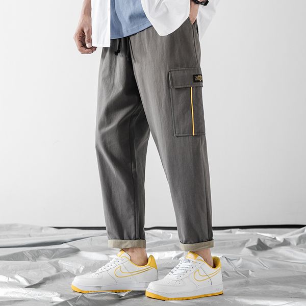 мужская одежда 2019 новый летний мужские брюки с одним пакетом дизайнер девять мужские брюки прямые ноги хип топ повседневные брюки сплошной, Black 
мужская одежда 2019 новый летний мужские брюки с одним пакетом дизайнер девять мужские брюки прямые ноги хип топ повседневные брюки сплошной, Black