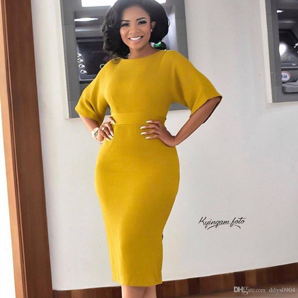 fabric of yellow skinny dress d014 professional women's clothing round collar middle sleeve autumn casual one pace skirt y, Black;gray
fabric of yellow skinny dress d014 professional women's clothing round collar middle sleeve autumn casual one pace skirt y, Black;gray
