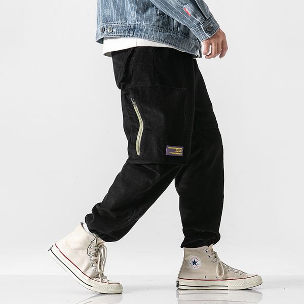 jogger мужской сыпучие multi-карманный streetwear hip hop harem брюк sweatpants мужчины vintage fashion вельвет повседневные брюки грузов, Black
jogger мужской сыпучие multi-карманный streetwear hip hop harem брюк sweatpants мужчины vintage fashion вельвет повседневные брюки грузов, Black