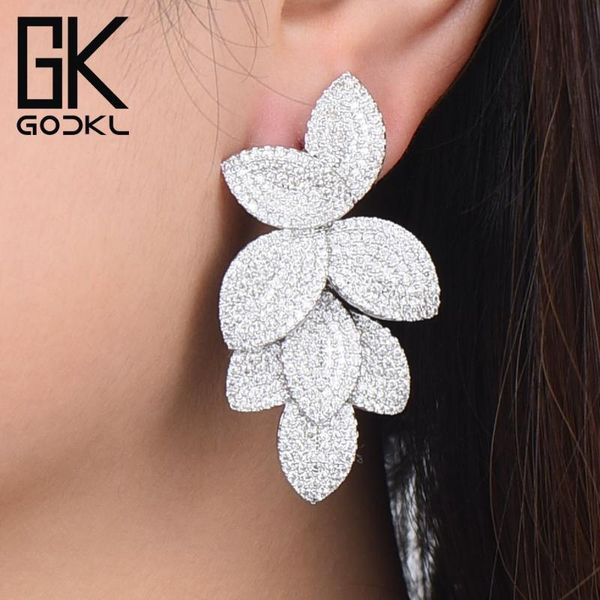 godki celebrity favorite luxury leaf leaves flower collection full micro cubic zirconia paved wedding bridal earring for women, Silver
godki celebrity favorite luxury leaf leaves flower collection full micro cubic zirconia paved wedding bridal earring for women, Silver