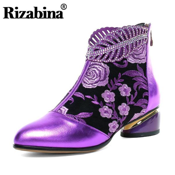 rizabina real leather women ankle boots fashion zipper winter shoes flower rhinestone office lady party footwear size 34-43, Black
rizabina real leather women ankle boots fashion zipper winter shoes flower rhinestone office lady party footwear size 34-43, Black