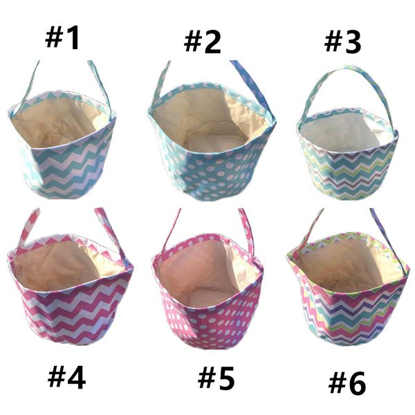 Easter Gifts Handbag Rabbit Ears,dots, Wavy Stripes Easter Candy Basket,easter Eggs Basket,easter Dot Bunny Bag