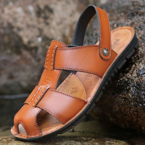 round toes sandals big size mens slippers man cow leather man shoes double use fashion slipper wearproof genuine leather sandal ji08, Black
round toes sandals big size mens slippers man cow leather man shoes double use fashion slipper wearproof genuine leather sandal ji08, Black