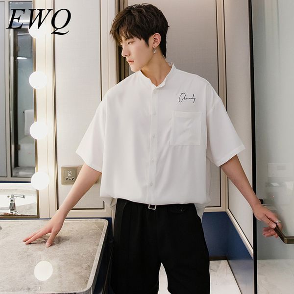 men's casual shirts ewq / wear spring and summer half sleeve white shirt male korean trend loose stand collar 2021 large size 9y1800, White;black
men's casual shirts ewq / wear spring and summer half sleeve white shirt male korean trend loose stand collar 2021 large size 9y1800, White;black