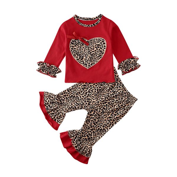 kids baby girls heart leopard print shirt pants bell-bottoms outfits set long sleeve o-neck newborn baby girl clothes sets, White
kids baby girls heart leopard print shirt pants bell-bottoms outfits set long sleeve o-neck newborn baby girl clothes sets, White