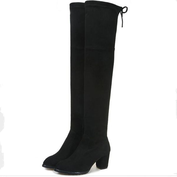 2019 autumn and winter new over the knee boots women stretch boots fashion high heel women's suede long female boty, Black
2019 autumn and winter new over the knee boots women stretch boots fashion high heel women's suede long female boty, Black