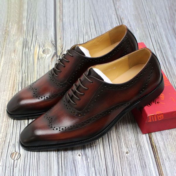 2019 autumn itailian style mens dress shoes genuine leather oxfords brogue pointed toe lace up business office men formal shoes, Black
2019 autumn itailian style mens dress shoes genuine leather oxfords brogue pointed toe lace up business office men formal shoes, Black