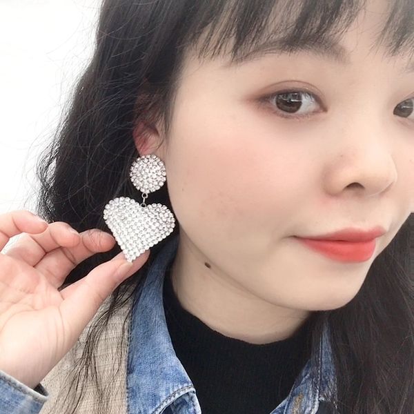 lifefontier exaggerated crystal heart big earrings for women fashion elegant long statement drop earrings party jewelry, Silver
lifefontier exaggerated crystal heart big earrings for women fashion elegant long statement drop earrings party jewelry, Silver
