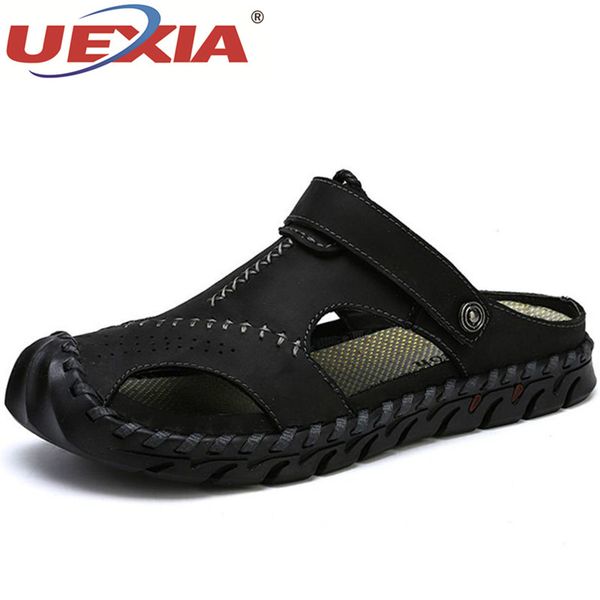 uexia 2019 new fashion summer shoes cow leather men sandals hand sewing mens casual shoes rubber soles beach size 38-46, Black
uexia 2019 new fashion summer shoes cow leather men sandals hand sewing mens casual shoes rubber soles beach size 38-46, Black