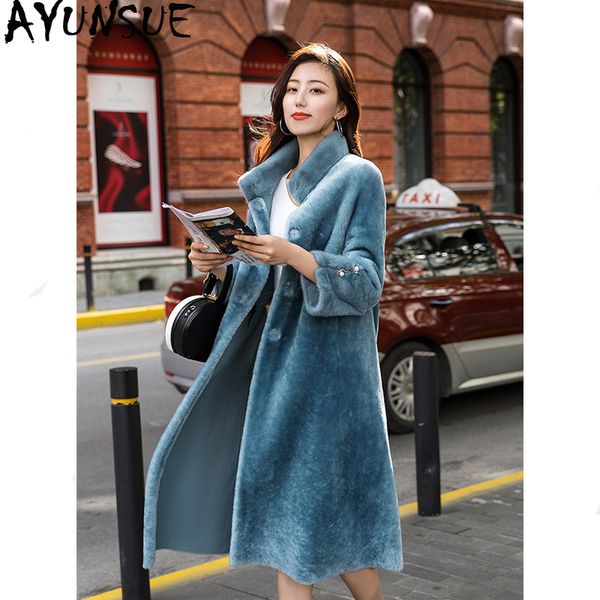 ayunsue double faced fur coat female luxury genuine leather jacket winter jacket women natural sheep shearling fur coats my4049, Black
ayunsue double faced fur coat female luxury genuine leather jacket winter jacket women natural sheep shearling fur coats my4049, Black