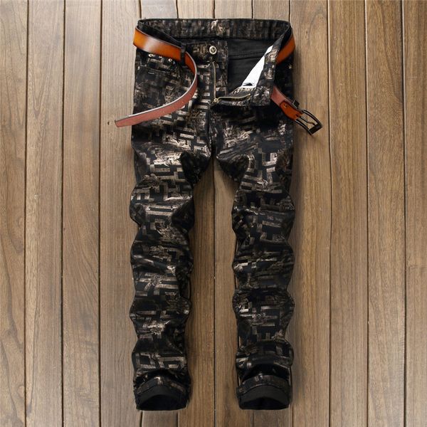2019 new men's jeans micro-elastic three-dimensional pattern printing men's pants tide black slim feet pants size 28-38, Blue
2019 new men's jeans micro-elastic three-dimensional pattern printing men's pants tide black slim feet pants size 28-38, Blue