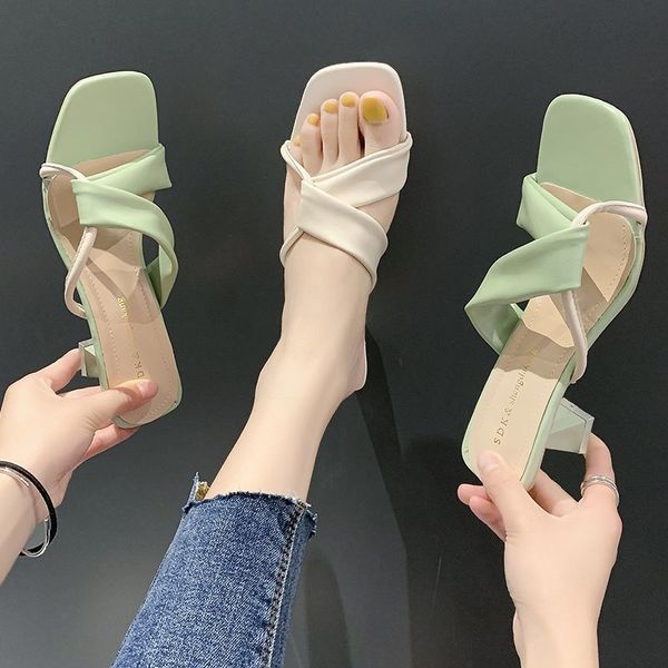 slippers beige green women mid heel summer pu leather sandals hollow square toe zapatos mujer 2021, Black
slippers beige green women mid heel summer pu leather sandals hollow square toe zapatos mujer 2021, Black