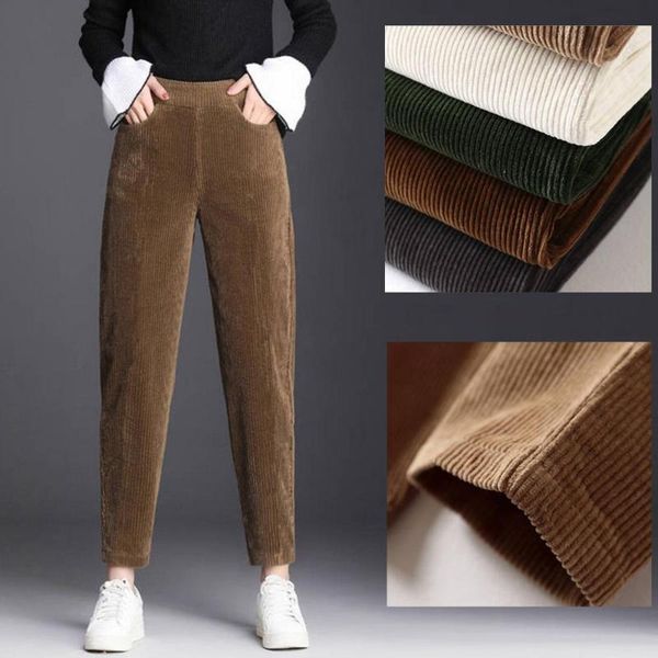 winter pants women 2020 vintage corduroy warm trousers female casual loose high waist harem pants pantalon mujer trousers thin, Black;white
winter pants women 2020 vintage corduroy warm trousers female casual loose high waist harem pants pantalon mujer trousers thin, Black;white