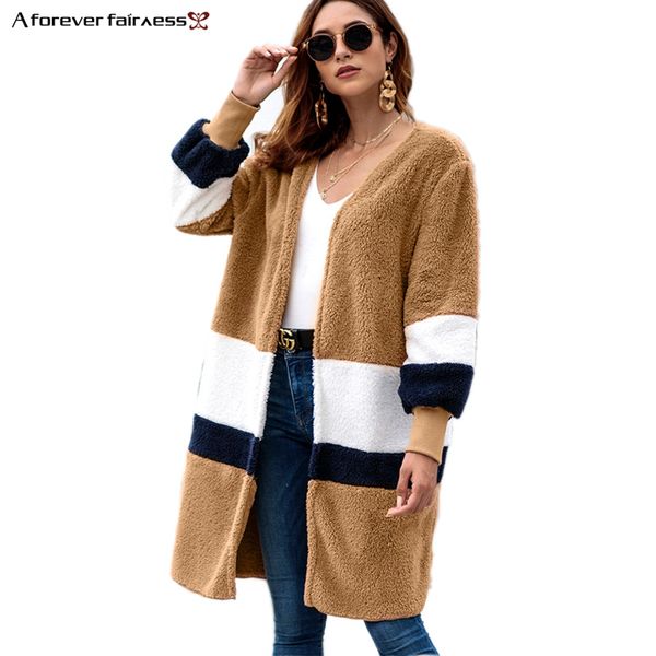 a forever 2018 autumn winter new women warm long sleeve mid-length cardigan jacket trencn coat women loose stitching coat -985, Tan;black
a forever 2018 autumn winter new women warm long sleeve mid-length cardigan jacket trencn coat women loose stitching coat -985, Tan;black