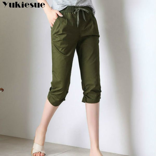 streetwear women's plus size s-xxxl summer high waist elastic pants capris for women harem pants female trousrs half length, Black;white
streetwear women's plus size s-xxxl summer high waist elastic pants capris for women harem pants female trousrs half length, Black;white