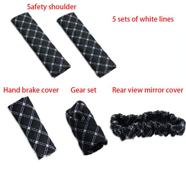 car leather shift gear cover hand brake cover rear view mirror seat belt sheath car interior protection
car leather shift gear cover hand brake cover rear view mirror seat belt sheath car interior protection