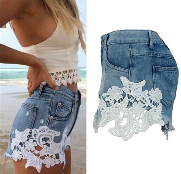 summer casual hole lace denim shorts for women patchwork flower tassel beach blue ripped pocket jeans short female, White;black
summer casual hole lace denim shorts for women patchwork flower tassel beach blue ripped pocket jeans short female, White;black