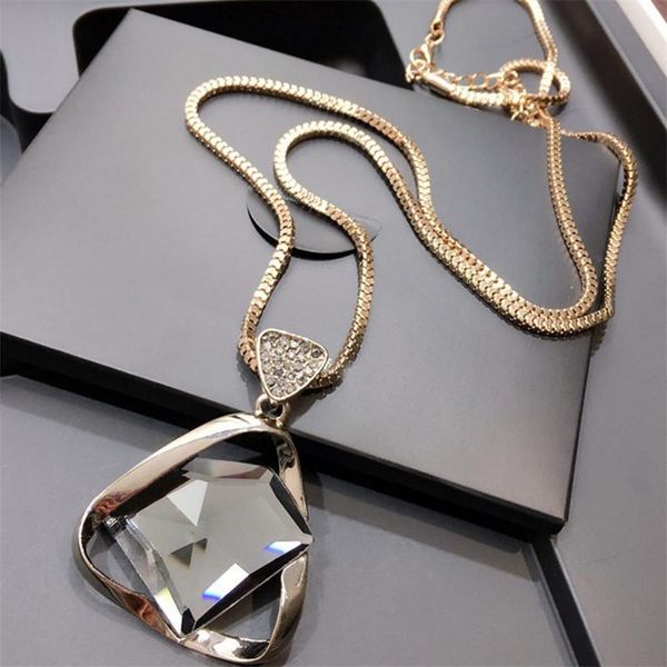 lemon value new brand geometry rhinestone long necklace vintage punk triangle crystal glass pendant necklaces women jewelry a009, Silver
lemon value new brand geometry rhinestone long necklace vintage punk triangle crystal glass pendant necklaces women jewelry a009, Silver