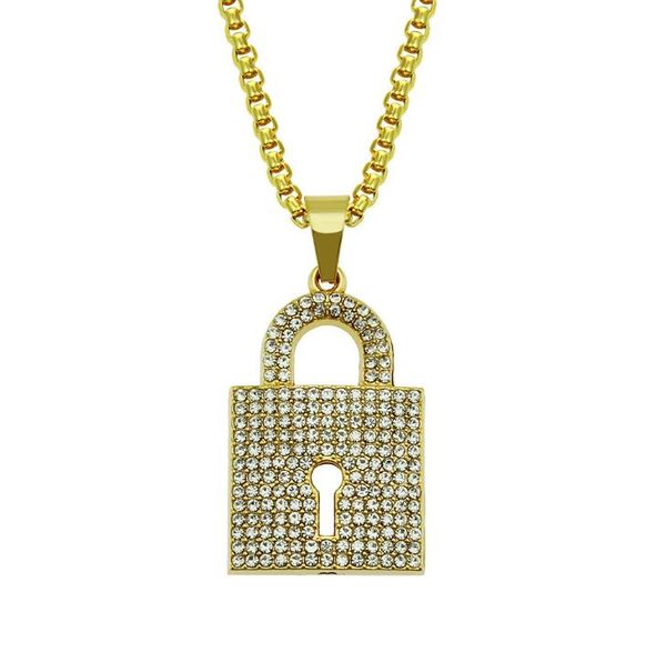 hip hop full drill lock shape pendant necklaces for men western animal luxury necklace stainless steel cuban chains dog tag jewelry, Golden
hip hop full drill lock shape pendant necklaces for men western animal luxury necklace stainless steel cuban chains dog tag jewelry, Golden