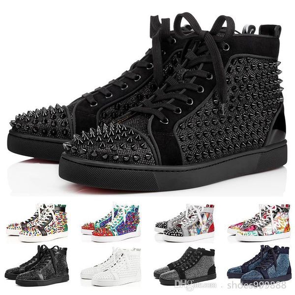 2020 designer sneakers red bottom shoe low cut studded spikes luxury shoes for men and women shoes party wedding crystal leather sneakers, Black
2020 designer sneakers red bottom shoe low cut studded spikes luxury shoes for men and women shoes party wedding crystal leather sneakers, Black