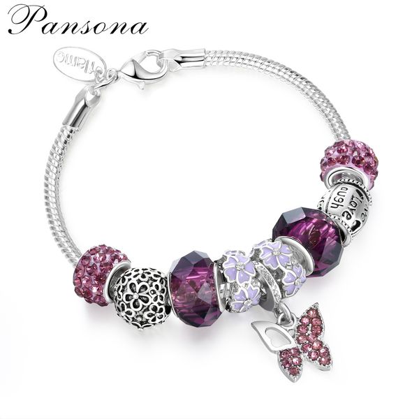 pd womens jewelry 925 silver violet crystal inlay diamond bracelet alloy large hole bead bracelet aa204, Black
pd womens jewelry 925 silver violet crystal inlay diamond bracelet alloy large hole bead bracelet aa204, Black