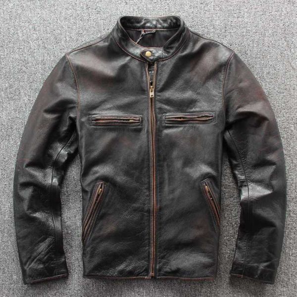 men's leather & faux 2021 vintage brown men slim fit motorcycle jacket plus size xxxxl genuine cowhide spring biker's coat, Black
men's leather & faux 2021 vintage brown men slim fit motorcycle jacket plus size xxxxl genuine cowhide spring biker's coat, Black