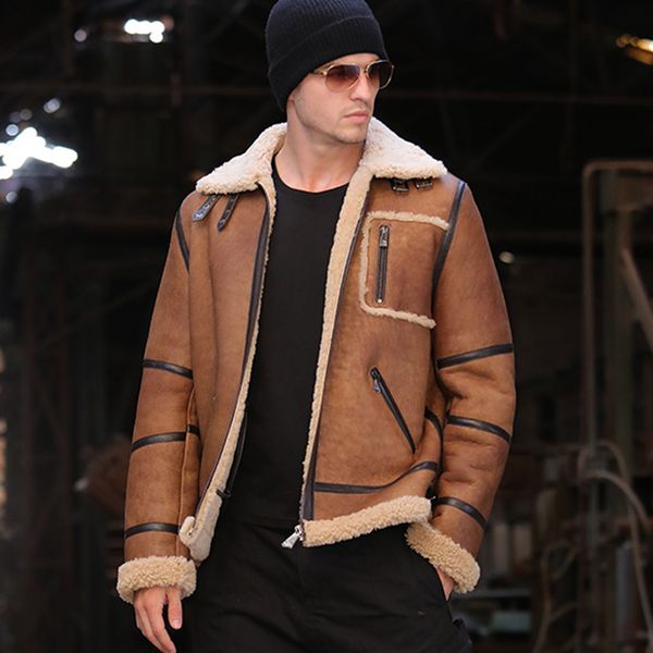 100% real sheepskin men coat quality real shearling fur black jacket handsome male clothing genuine leather coat outwear 4xl
100% real sheepskin men coat quality real shearling fur black jacket handsome male clothing genuine leather coat outwear 4xl
