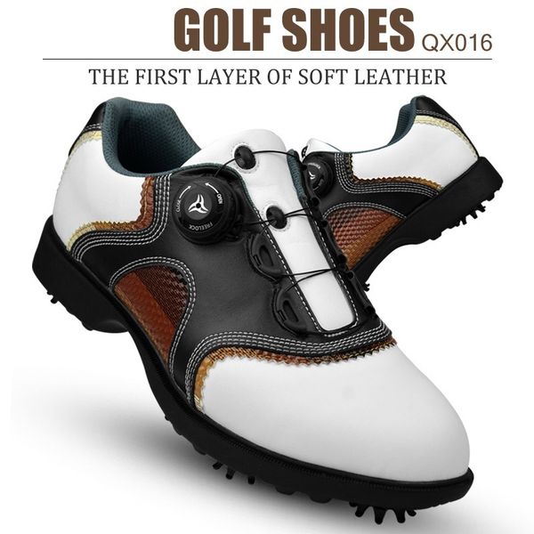 2020 golf shoes for men waterproof professional golf shoes male genuine leather activities nail spikes trainers d0602